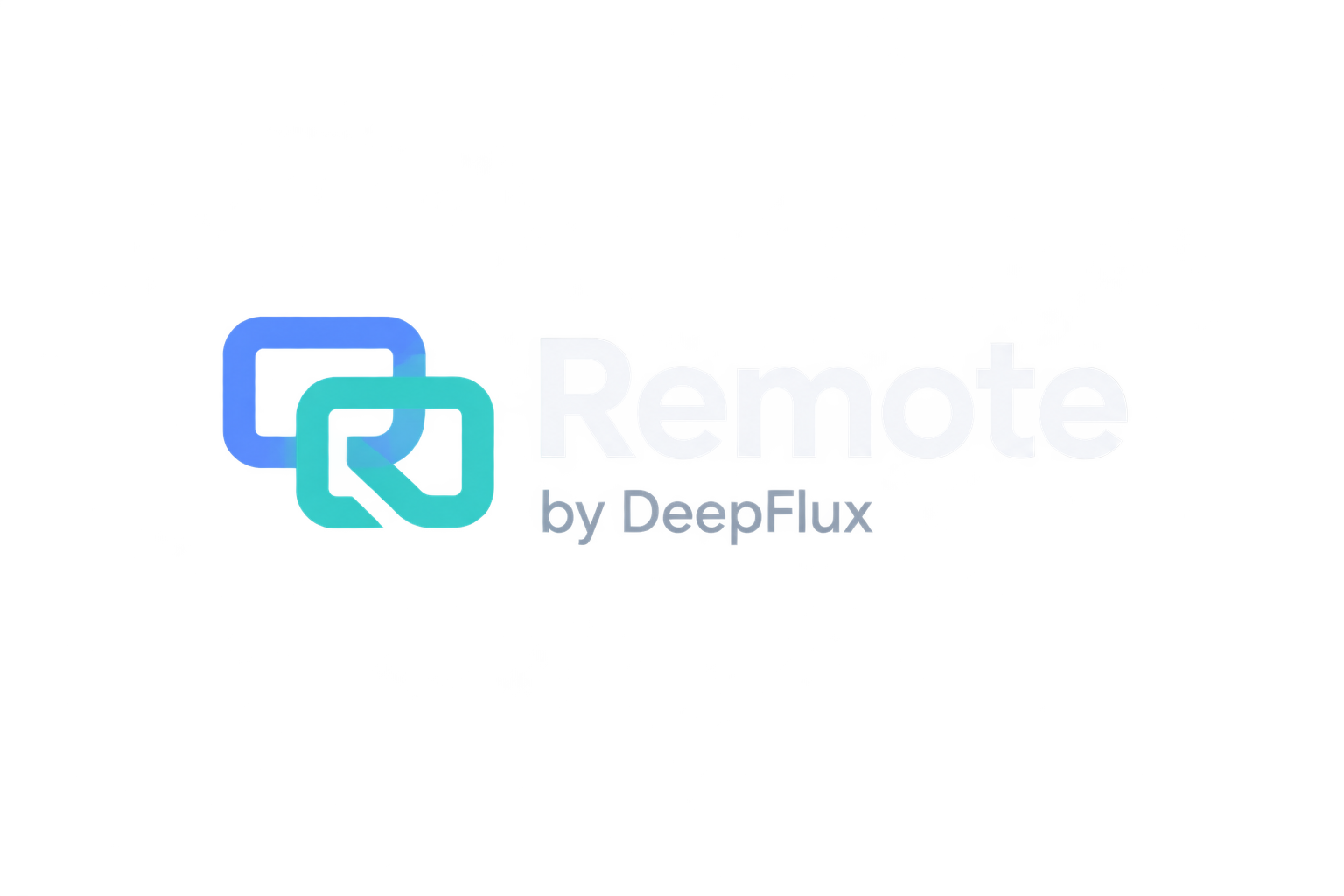 Remote by DeepFlux — interlocking blue and teal screens on midnight navy